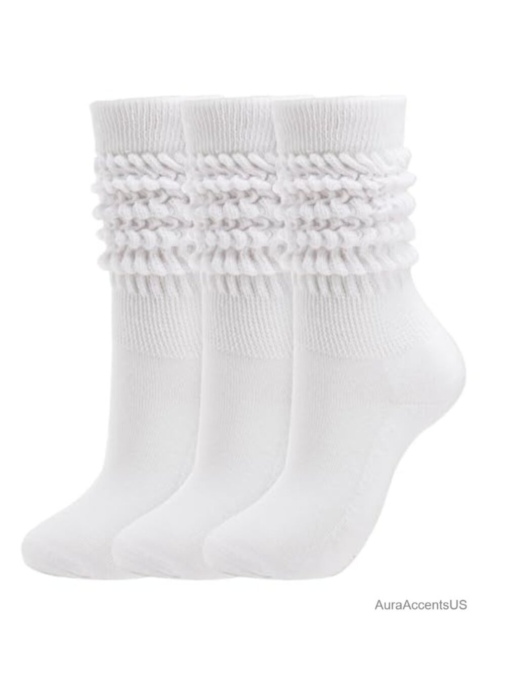 3 Pairs Slouch Socks Women Soft Knee High Boot Socks Cotton Polyester